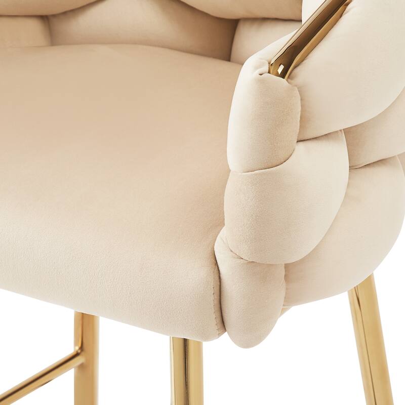Christopher Knight Home - Harper Modern Velvet 28-Inch Counter Stools with Gold Brass Frame (Set of 2)