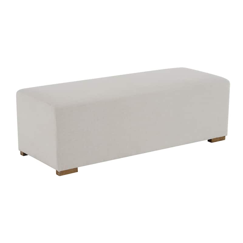 Simple White Long Ottoman - Practical Living Room & Bedroom Furniture