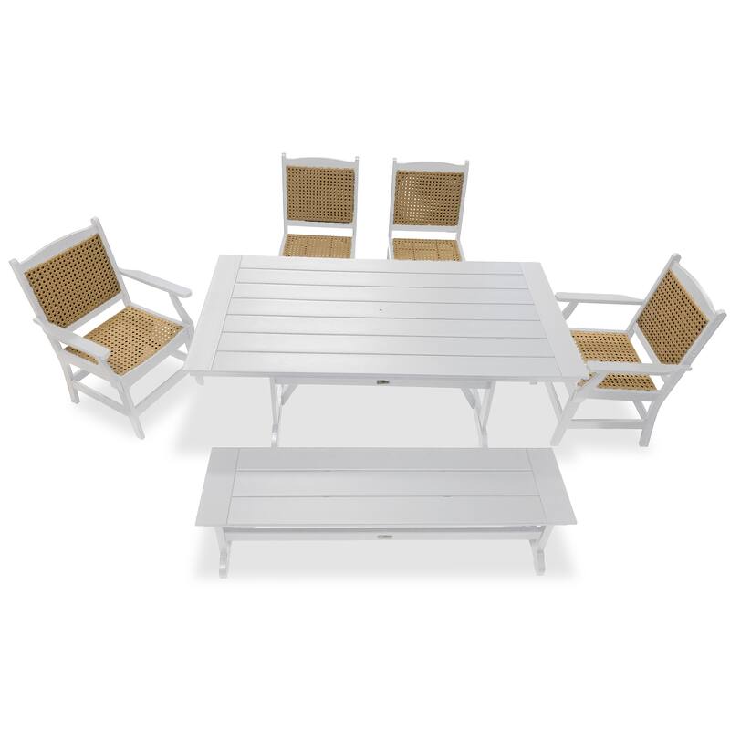 LuXeo Tuscany Woven Rattan Dining 6-Piece Set