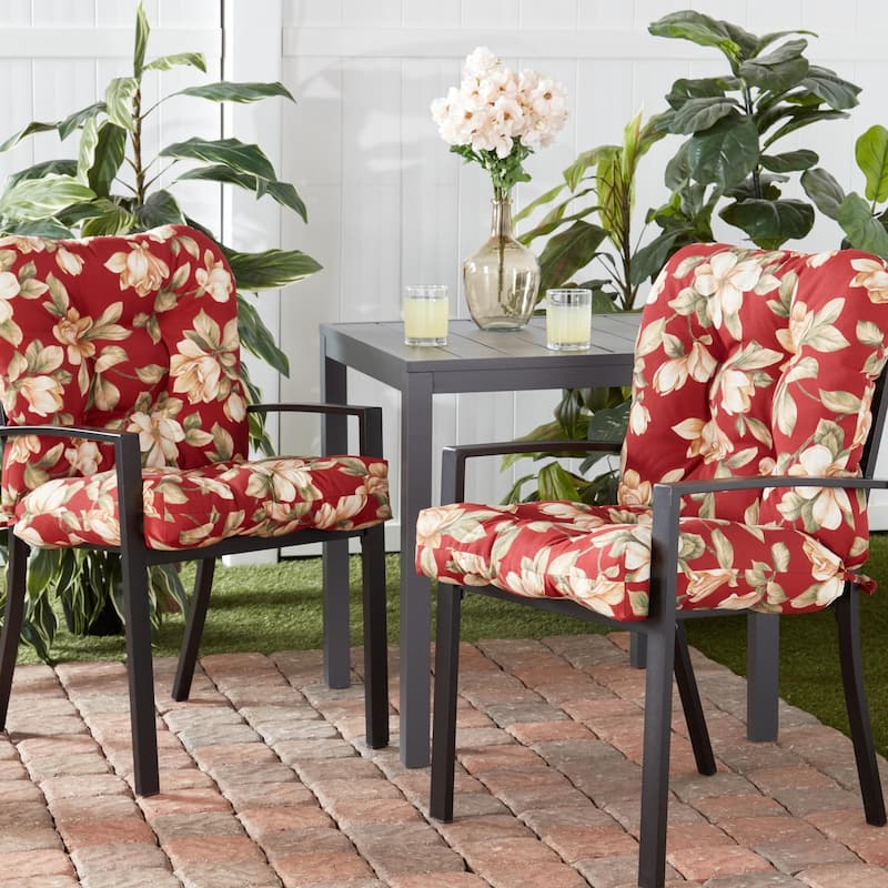 Outdoor Tufted Dining Chair Cushion (Set of 2)