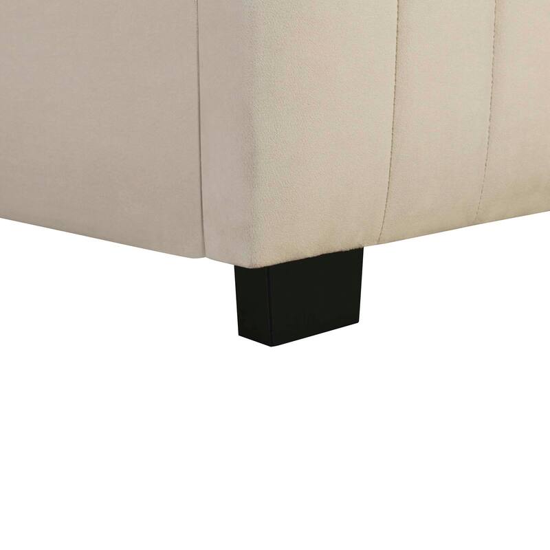 Twin Size Velvet Platform Bed with Twin Size Trundle