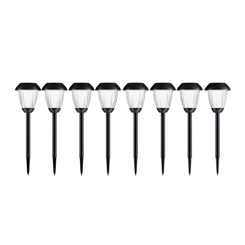 Pure Garden Solar Outdoor Path Lights - Set of 8 Rechargeable Lights - N/A