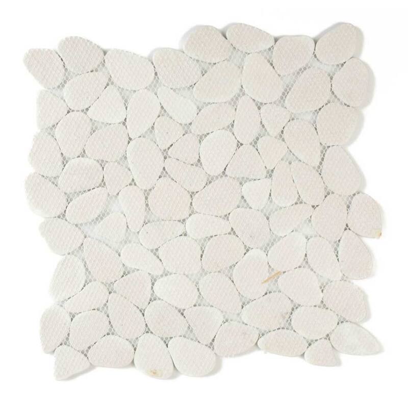 Huron Rock 12x12 Matte Glass Pebble Mosaic Tile - Floor, Wall, Backsplash