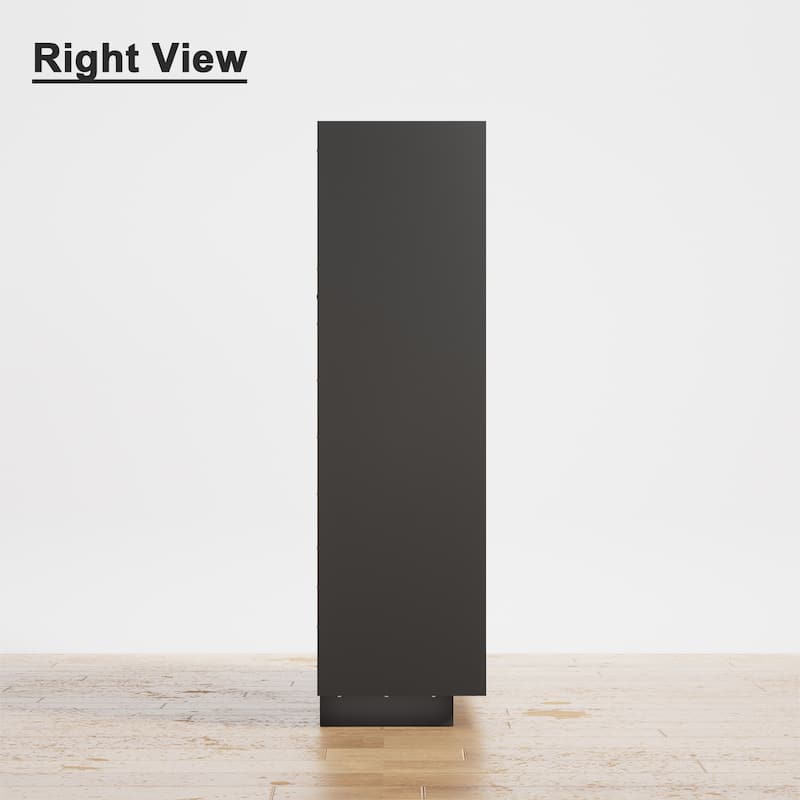 63"W 4-Door Mirror Wardrobe with LED Lighting Modern Stylish Armoires