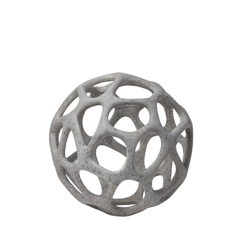 Spiro 6L x 6W Off-White Hollow Decorative Orb - 5.9L x 5.9W x 5.9H - Off-White
