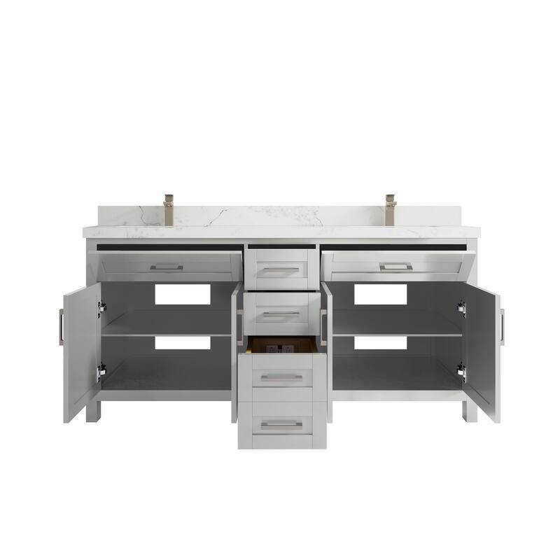 Willow Collections 72 in. W x 22 in. D Double Sink Bathroom Vanity with Countertop