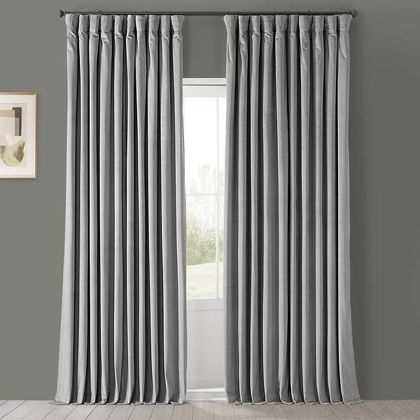 Exclusive Fabrics Silver Grey Velvet Blackout Extra Wide Curtain Panel On Sale Overstock 6811692