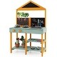 preview thumbnail 10 of 8, Costway Kids Kitchen Playset Outdoor Mud Kitchen with Root Viewer - See Details
