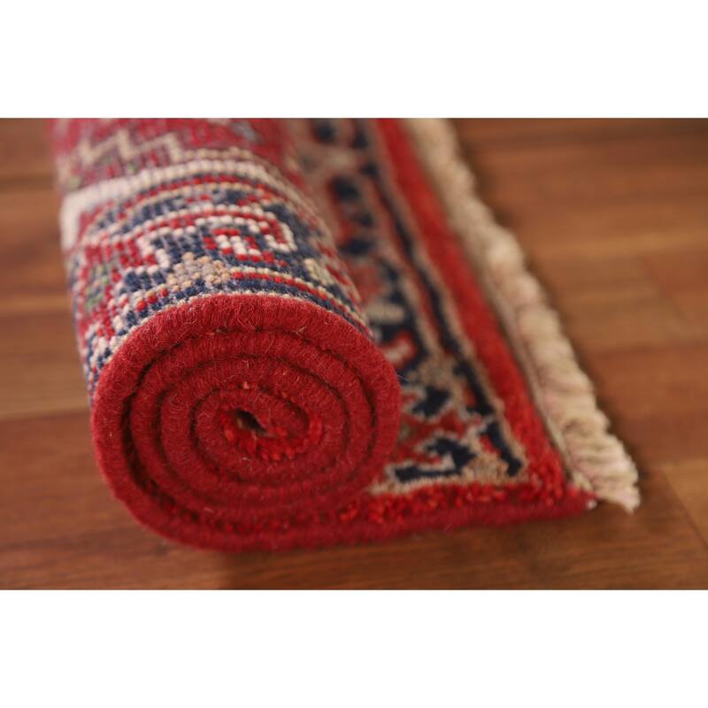 Geometric Red Heriz Serapi Oriental Area Rug Handmade Wool Carpet - 2'0"x 3'0"