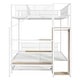 preview thumbnail 26 of 26, Twin Over Full Size Bunk Bed with Trundle and Bulit-in Wardrobe, Metal Bunk Bedframe with Lateral Storage Ladder & Wire Shelving