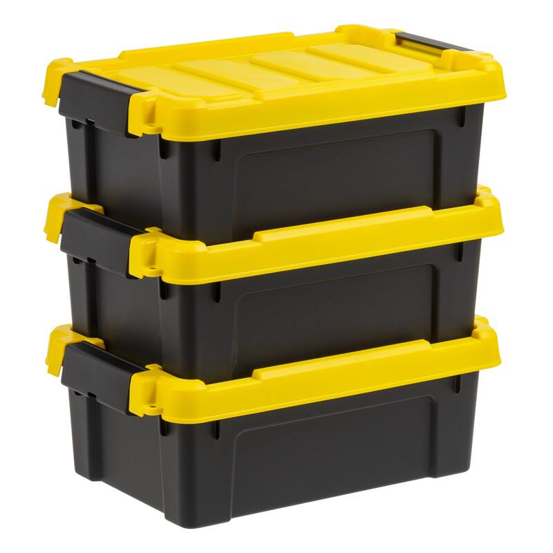 IRIS USA® STOR-IT-ALL 13.30 Qt Buckle Lid - Black - Set of 5