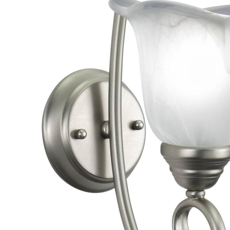 Bella 1 Light Brushed Nickel Bathroom Wall Fixture - 7.25-in W x 18-in H x 10-in D