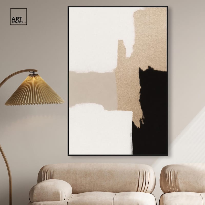 Beige and Black III Canvas by Art Remedy