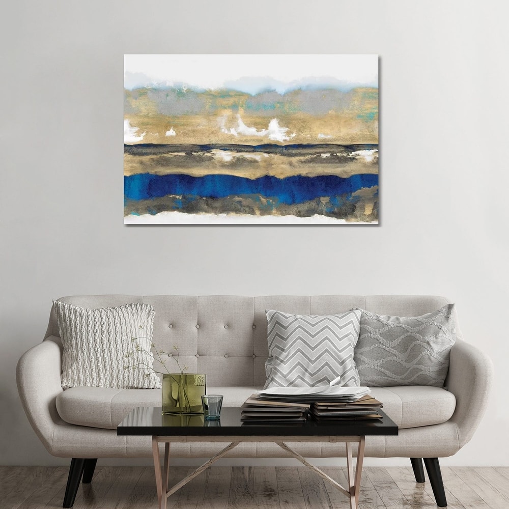 iCanvas "Strata In Blue & Gold" by Rachel Springer Canvas Print
