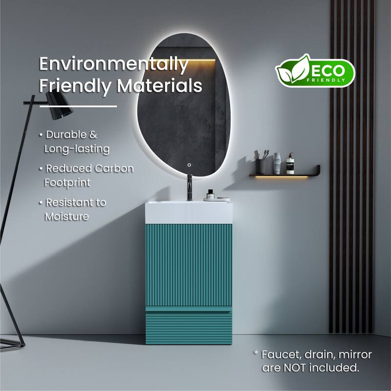 CITTANEO Gada 20'' Modern Freestanding Bathroom Vanity with Sink and Integral Basin