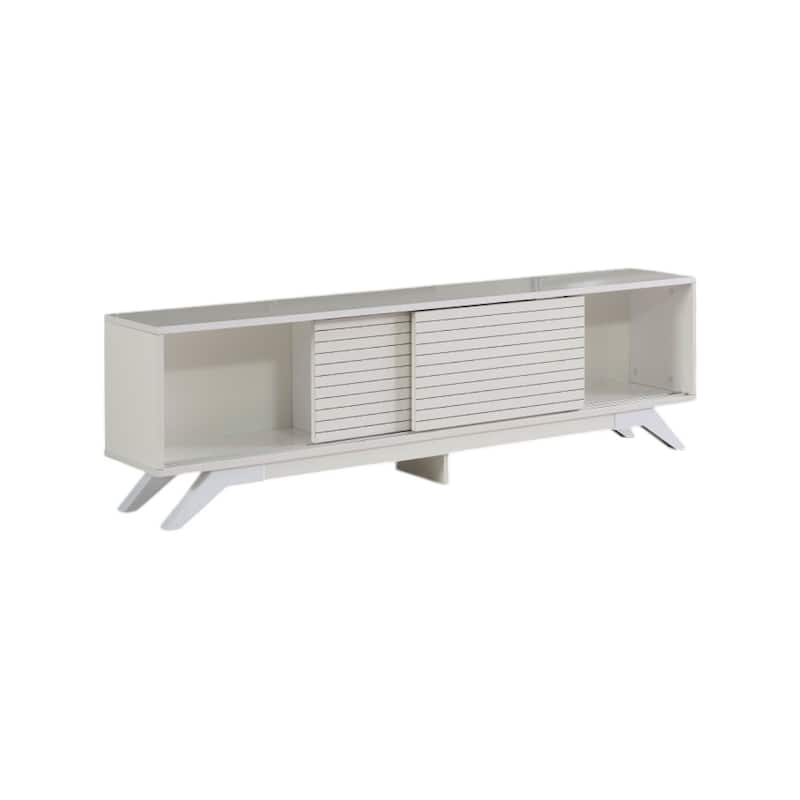 Lucina Modern TV Stand with 2 Sliding Door Cabinet 2 Shelves, Living Room Entertainment Center