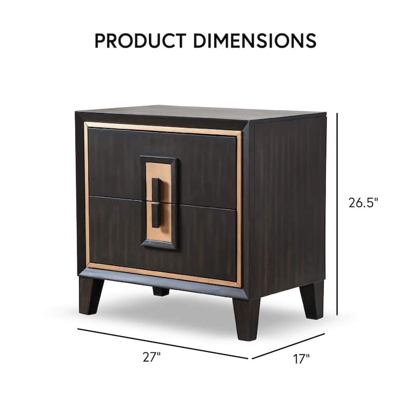 Furniture of America Nyx Modern Espresso Solid Wood Nightstand (Set of 2)