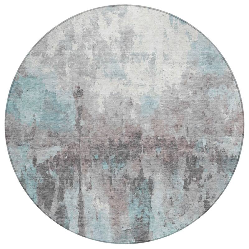 Machine Washable Indoor/ Outdoor Abstract Modern Chantille Rug