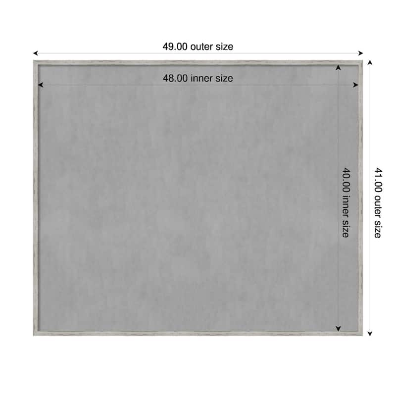Amanti Art Shiplap White Narrow Framed Magnetic Board - Board Size 48x40