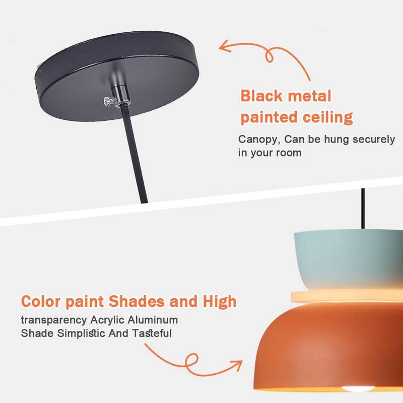 Transparency pendant light orange and navy fixture light aluminum,acrylic foyer light