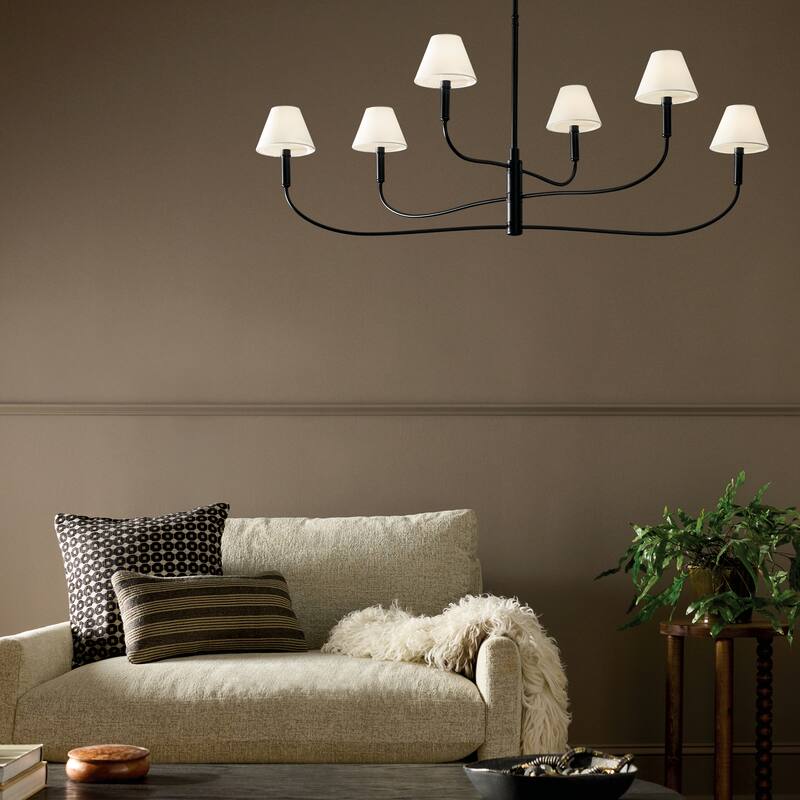 Eadie 51.5 Inch 6 Light Chandelier in Black