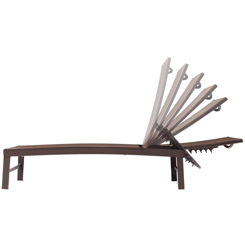 VredHom Aluminum Adjustable Outdoor Chaise Lounge Chair - 60.4 in L * 24.6 in W * 16.1/40.8 in H