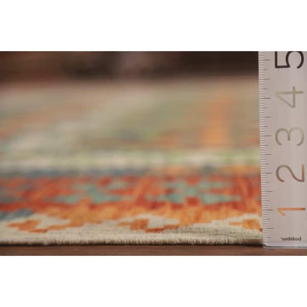 Reversible Trellis Kilim Large Persian Rug Flat-Weave Wool Carpet - 10 ...