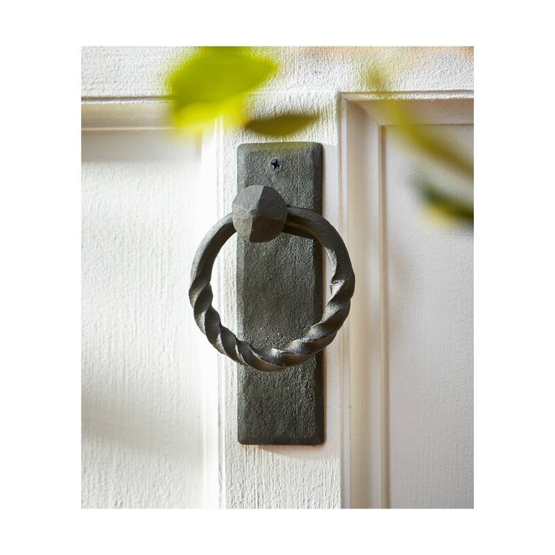 Twisted Forged Black Iron Door Knocker - Summer Holiday Decor - 6.1 in L x 3.5 in W x 0.5 in H - Easy to Clean