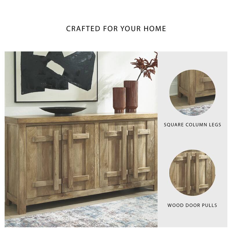 Signature Design by Ashley Dresor Natural Accent Cabinet - 68.13" W x 18" D x 36.25" H