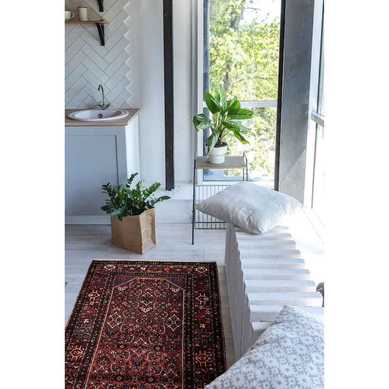 ECARPETGALLERY Hand-knotted Andelz Red Wool Rug - 3'8 x 9'10