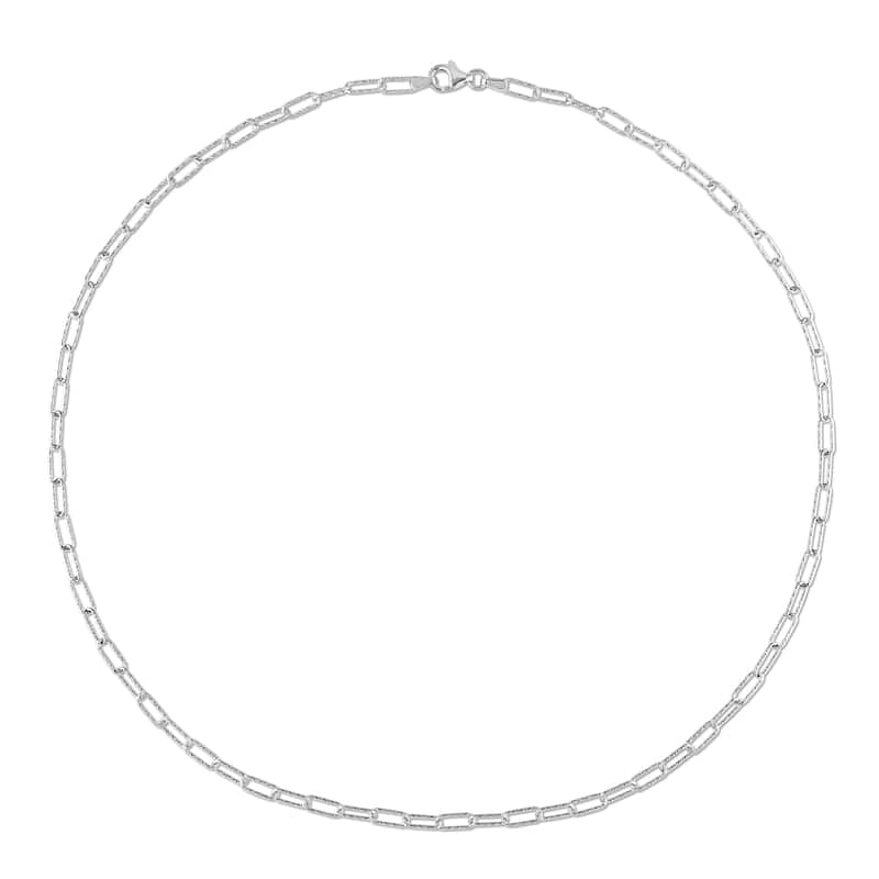 Miadora Sterling Silver Paperclip Necklace