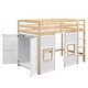 preview thumbnail 15 of 17, Wood Twin Size Loft Bed with Storage Wardrobe and 2 Windows, White