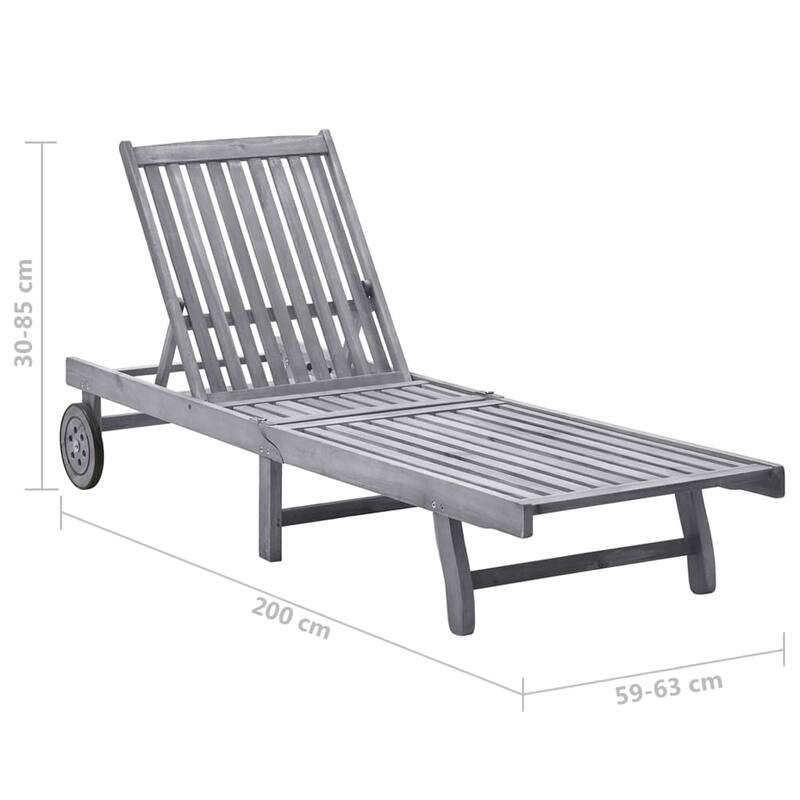 vidaXL Patio Lounge Chair Sunbed Sunlounger with Cushion Solid Acacia Wood
