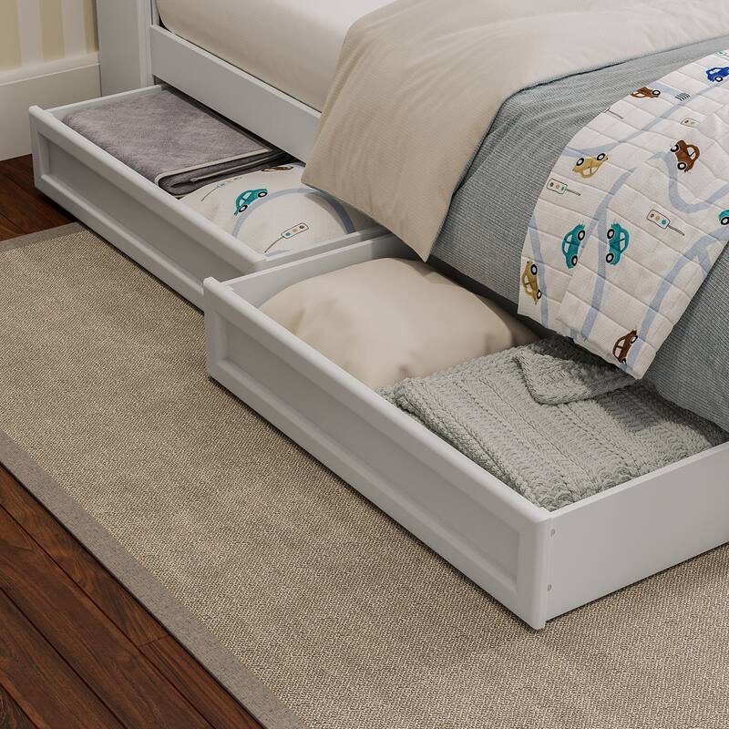 Twin-Full Mid-Century Modern Under Bed Storage Drawers