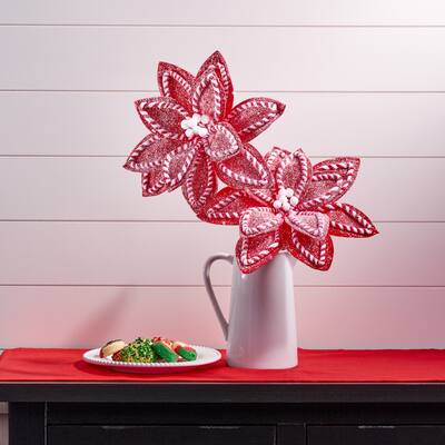 22" Sugar And Spice Poinsettia Stem