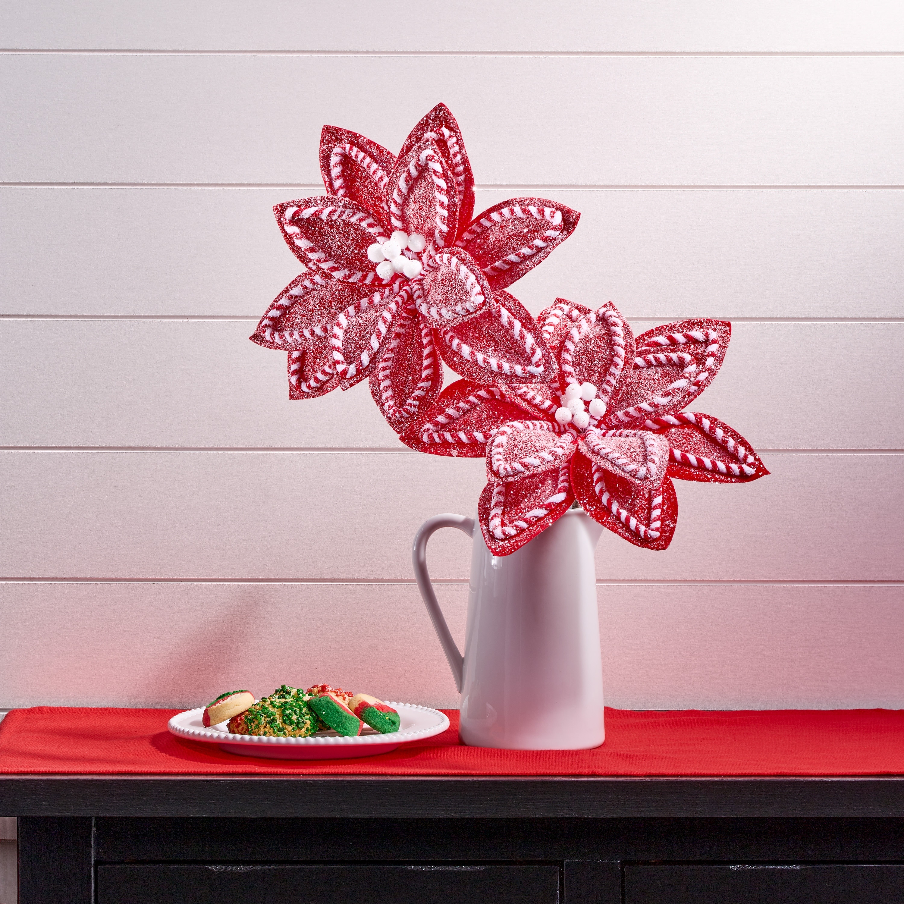 22" Sugar And Spice Poinsettia Stem
