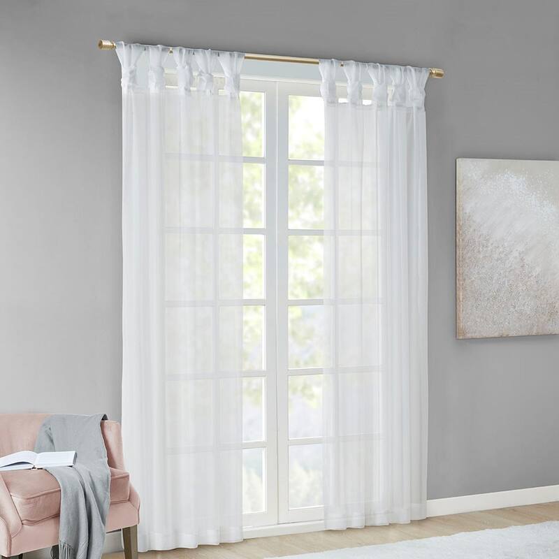 Twist Tab Lined Window Curtain Panel