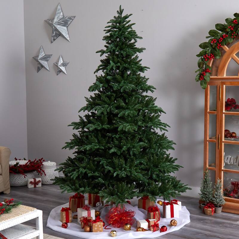 8ft. Spruce Artificial Christmas Tree with 700 Warm White Lights & 3412 Branches - Towering Holiday X-Mas Centerpiece