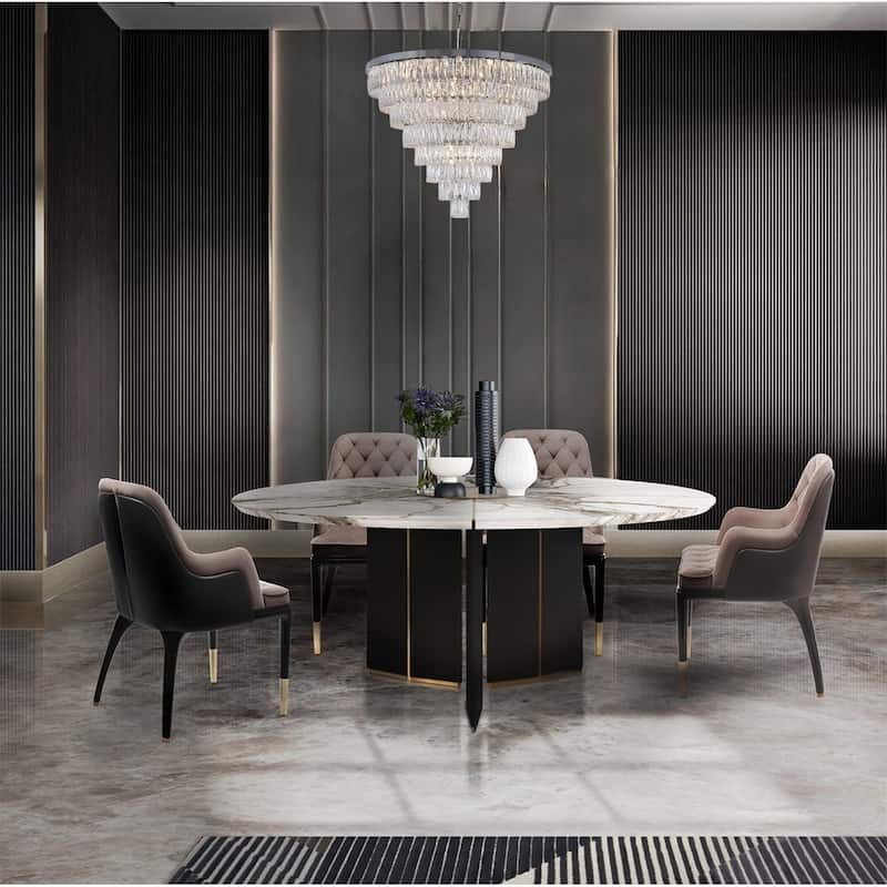 27-Light Chrome Chandelier With Clear Crystals