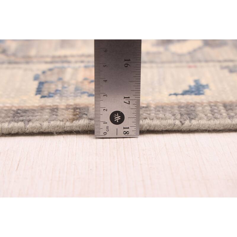 ECARPETGALLERY Hand-knotted Modern Oushak Dark Grey Wool Rug - 9'0 x 12'3