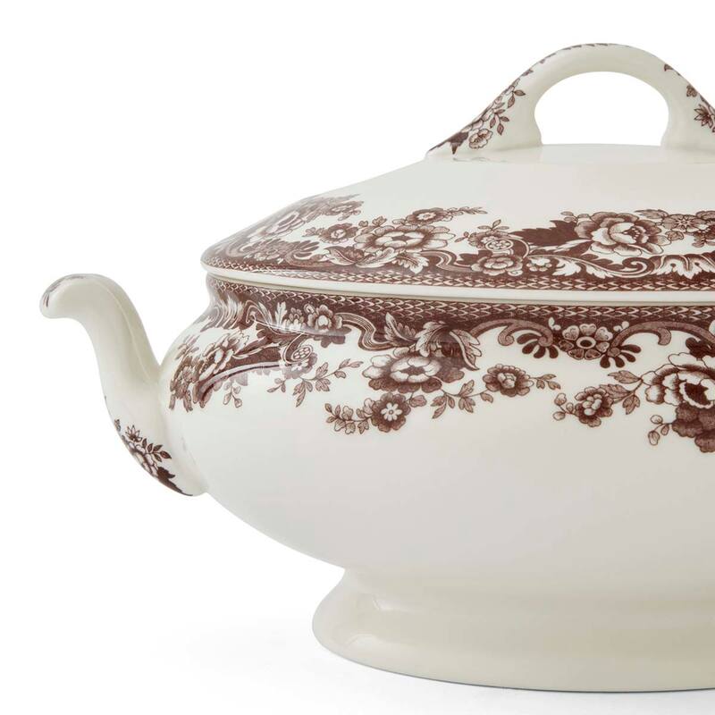 Spode Delamere Covered Vegetable Dish - 12.2" W x 9" D