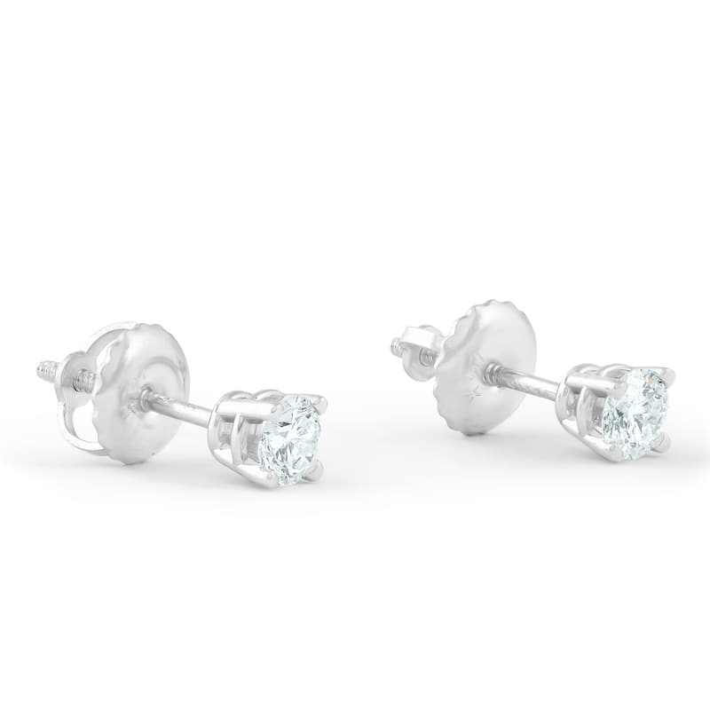 Bliss Diamond 1/3 Ct Screw Back Diamond Studs White Gold Lab Grown Earrings