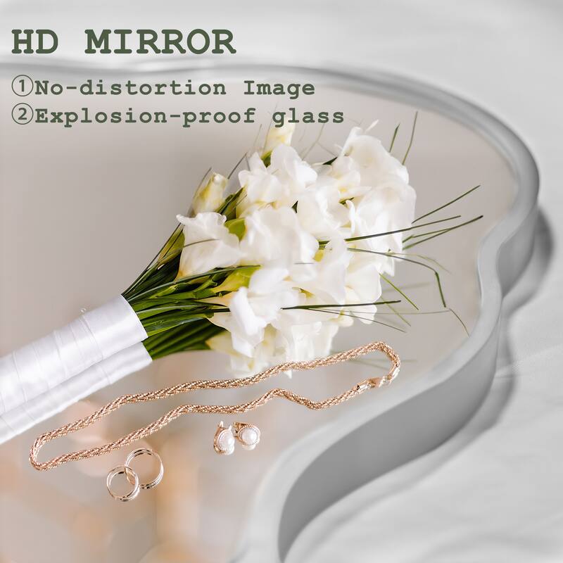 Scalloped Aluminum Alloy Framed Irregular Wall Mirror