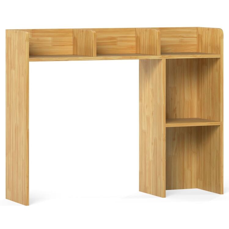 3-Tier Multipurpose Desk Bookshelf with 4 Shelves - Beige