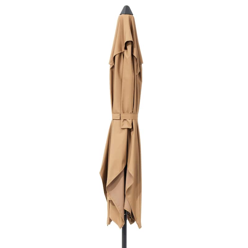 Crestlive 9 x 5 FT Crank-and-Tilt Patio Market Umbrella Outdoor Table Umbrella, Base Not Included