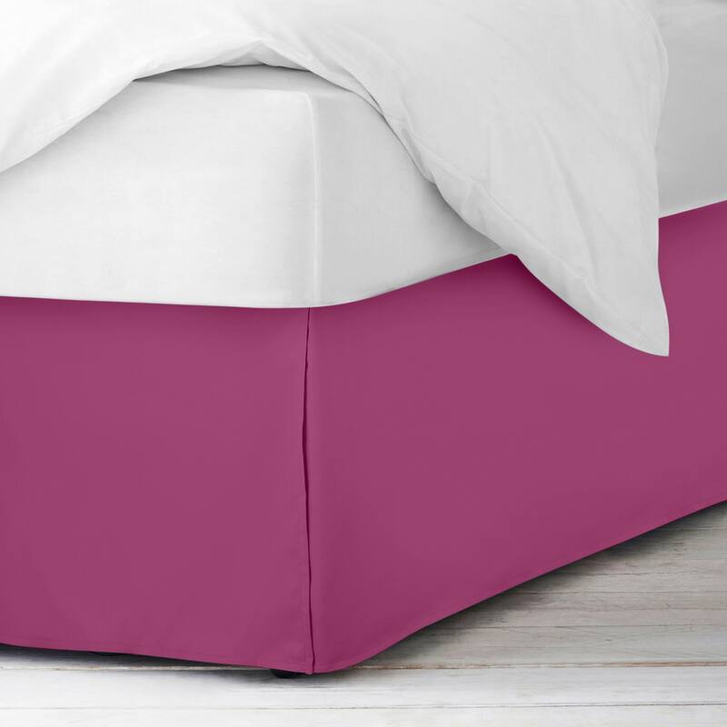 Clara Clark Pleated Bed Skirt-14 inch Tailored Drop - Soft Double Brushed Premium Microfiber Ruffle Bed Skirt - Includes 8 Pins