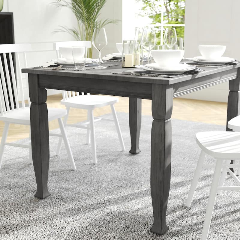 Solid Wood Commercial Grade Dining Table with Turned Legs - 47"D x 36.25"W x 30.25"H