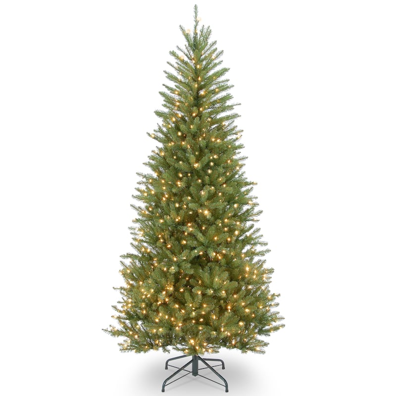 National Tree Company 6.5 ft. Dunhill Fir Slim Tree with Clear Lights - 6.5 Foot