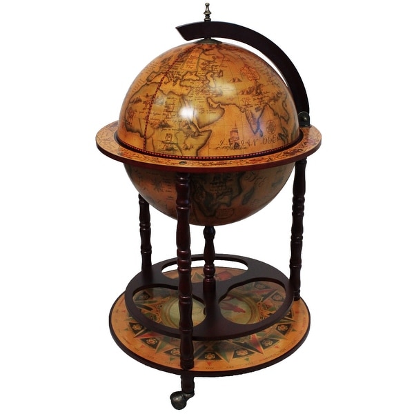 Sixteenth Century Italian Replica Globe Bar With Wine Rack Holder
