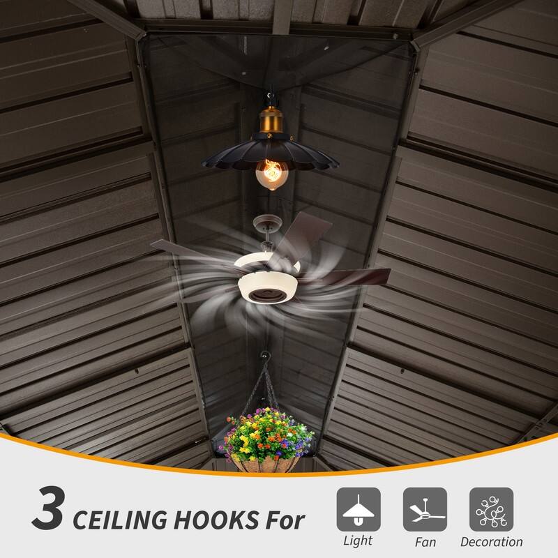 Domi Hardtop Gazebo with Galvanized Steel Double Roof and Aluminum Frame